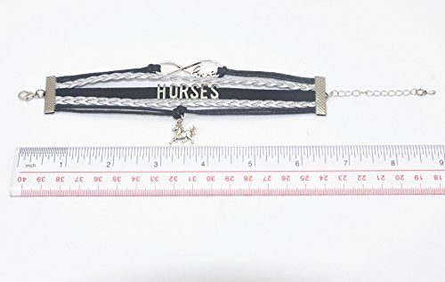 Horse Bracelet for Riders - Black and Silver