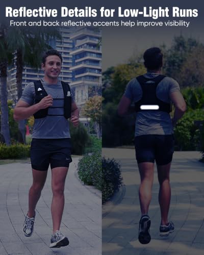 Lightweight Hydration Vest with Touchscreen Pocket - Black, M-L