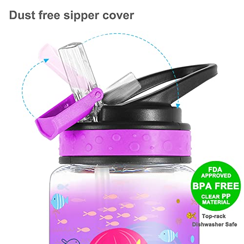 15oz Mermaid Water Bottle for Kids - BPA Free & Leak Proof