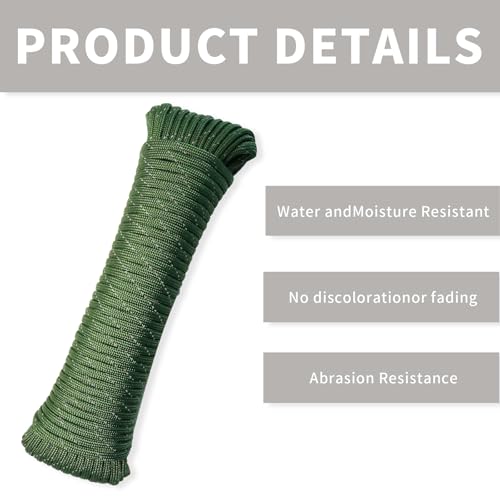 550lb Reflective Paracord Rope - 50ft Army Green
