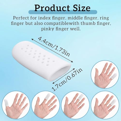 16 Pcs Breathable Silicone Finger Cots - White Finger Protectors