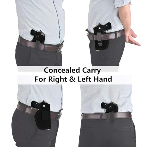 IWB Gun Holster with Magazine Pouch - Black, Ambidextrous Fit
