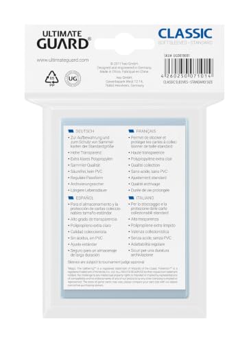 100 Classic Soft Card Sleeves - High Clarity for Collectibles