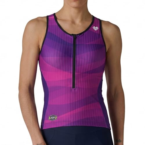 Womens Triathlon Singlet Top with Back Pockets - Racerback Performance