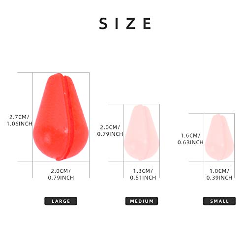 Teardrop Foam Fly Fishing Strike Indicator - 3 Pack, Large, Red