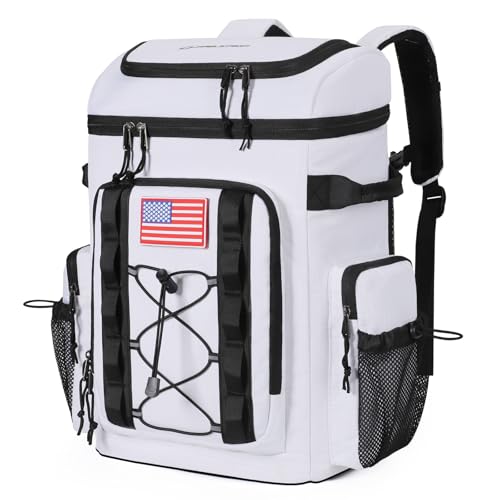 Maelstrom 35 Can Insulated Soft Cooler Backpack - White, Leakproof, 16-Hour Cold