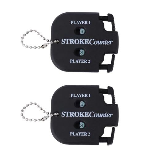 Golf Stroke Counter - Portable Score Keeper for 2 Players - Black