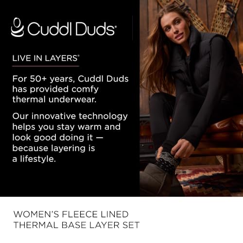 Heavyweight 2-Piece Thermal Underwear Set for Women - Fleece Lined Lounge Set