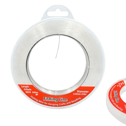 Clear Nylon Monofilament Fishing Line - 0.45mm 985ft Invisible Crafting Wire