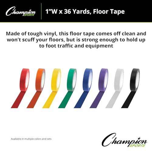 Durable Vinyl Floor Marking Tape - Black, 1" x 36 Yards