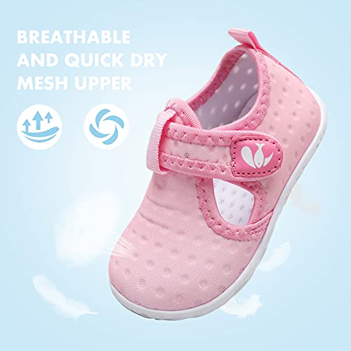FEETCITY Kids Aqua Water Shoes - Pink Toddler Boys Girls Barefoot Beach Swim