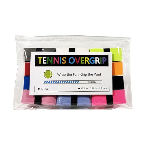 LIUTOVO 12-Pack Multi-Color Tennis Racket Grip Tape - Overgrip for Tennis & Badminton