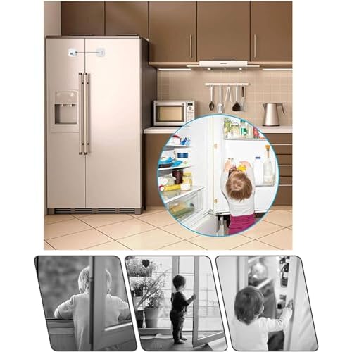 Child Safety Cabinet Locks,Drawer Locks with Combination Closet Lock,Fridge Lock,Child Proof Refrigerator Lock,Child Lock(Black 4Pcs)