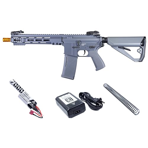Airsoft AEG Starter Pack - 10" Polymer Electric Gun with Battery & Charger