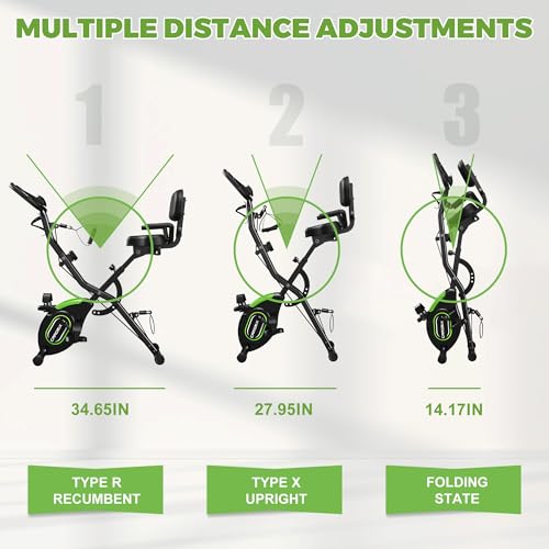 5-in-1 Folding Exercise Bike - 16-Level Magnetic Resistance - Black