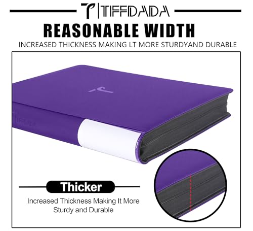 Purple 16 Pocket Trading Card Binder Holds 1600+ Cards with Zipper & Label