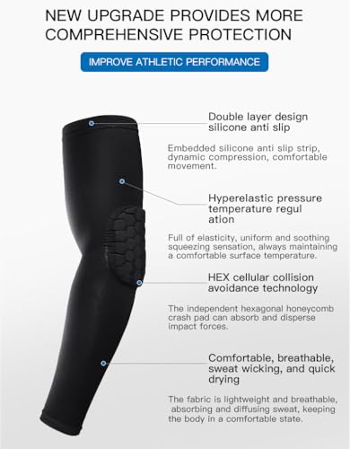 Padded Elbow Compression Sleeve - Medium Black, 2 Pack