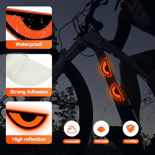 Devil Eye Reflective Stickers - Enhanced Nighttime Safety, Orange