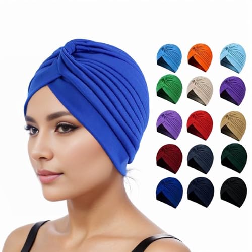Vintage Polyester Pleated Turban Hat - White, One Size