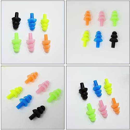 Reusable Silicone Swimming Earplugs - 6 Pairs for Hearing Protection