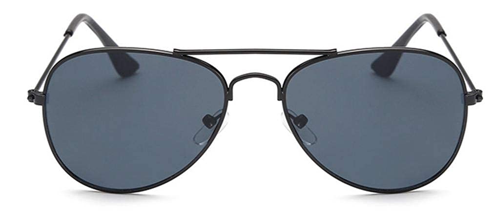Wodison Classic Kids Sunglasses for Boys Girls Children sunglasses Reflective Metal Frame Black Frame Black Lens