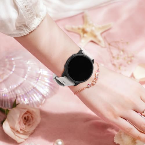20mm Soft Silicone Replacement Watch Band for Garmin - Smoke Violet + Cactus + Starlight
