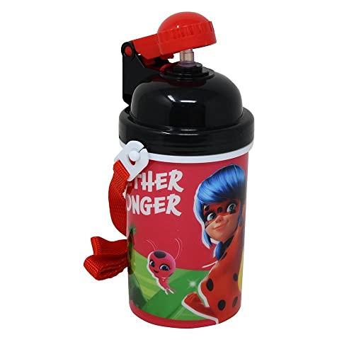 Miraculous Ladybug Water Bottle with Built-In Straw - 16.9 oz