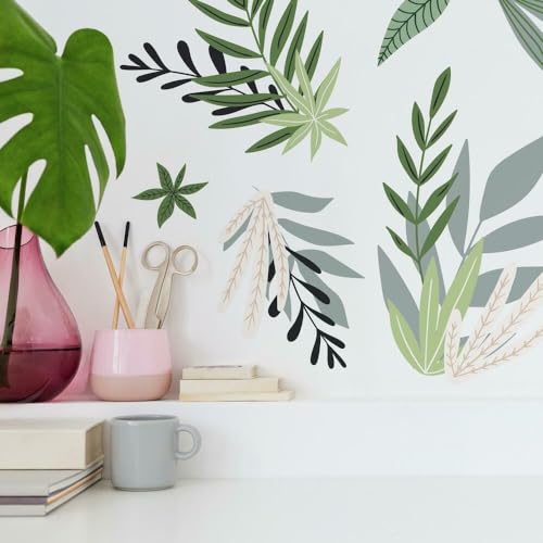 RoomMates RMK4883SCS Tropical Leaves Peel and Stick Wall Decals