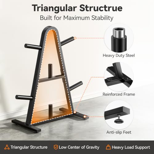 Olympic Weight Plate Rack - 400 LB Capacity A-Frame Storage
