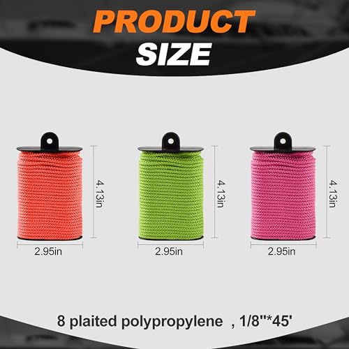 Utility Cord 1/8" x 45' Diamond Braided Polypropylene Rope - Variation 3