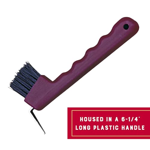 Durable Horse Hoof Pick with Brush - 6-¼ Inch Compact Grooming Tool