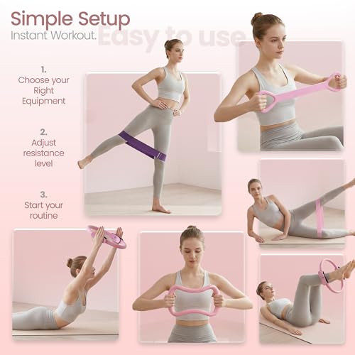 19-Piece Pilates Kit for Home Workouts - Full Body Exercise Set