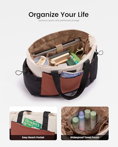 LOVEVOOK Travel Tote Bag for Women - Fits 15.6-Inch Laptop, Stylish & Durable