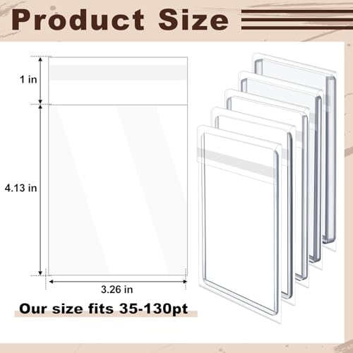 900 Pcs Trading Card Sleeves for 35-130pt Cards - Resealable Team Bags