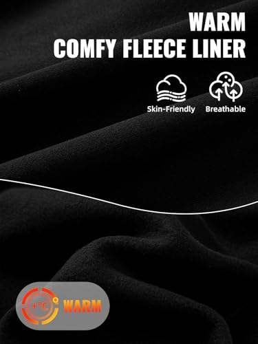 Men's Black Heavyweight Fleece Cargo Joggers - Large - Casual Sweatpants