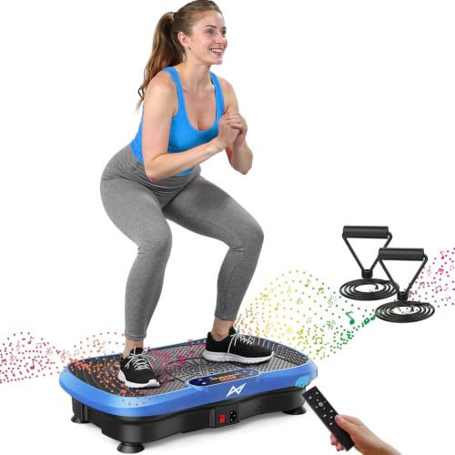 Vibration Plate Fitness Machine - Bluetooth, 200W - Blue