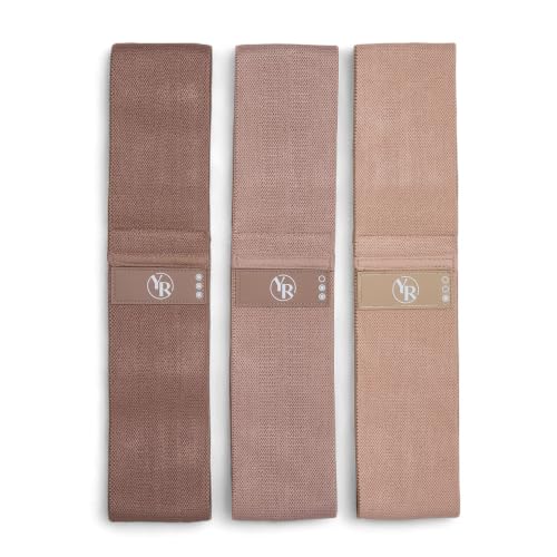 Fabric Booty Bands Set - 3 Resistance Levels for Pilates - Mocha