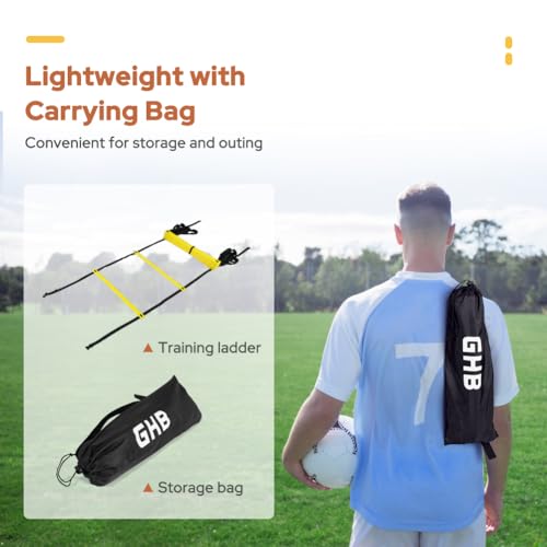 12 Rung Agility Ladder - 20ft Speed Training Equipment with Bag