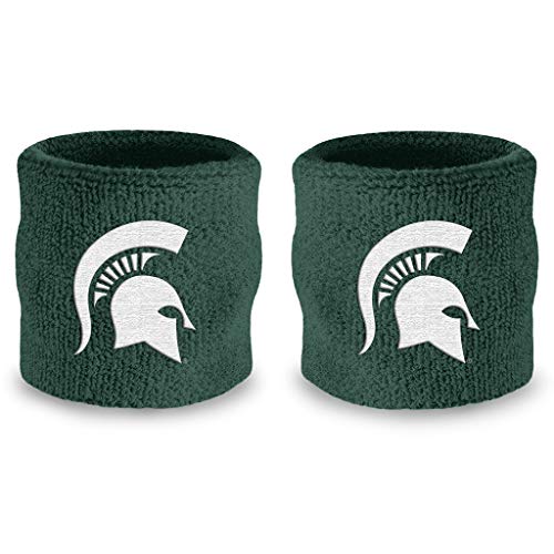 College Athletic Wrist Sweatbands Pair - Moisture-Wicking Cotton for Basketball, Tennis, Football