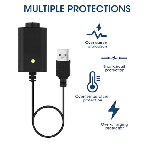 Smart USB Charger Cable Adaptor, Overcharge Protection Adapter Cable Compatible with All 510 Port Adapters for Wireless Soldering Iron, 3 Pack