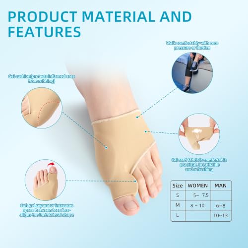 Medium Bunion Corrector for Women Men - Toe Straightener with Gel Pads - Soft Breathable Support