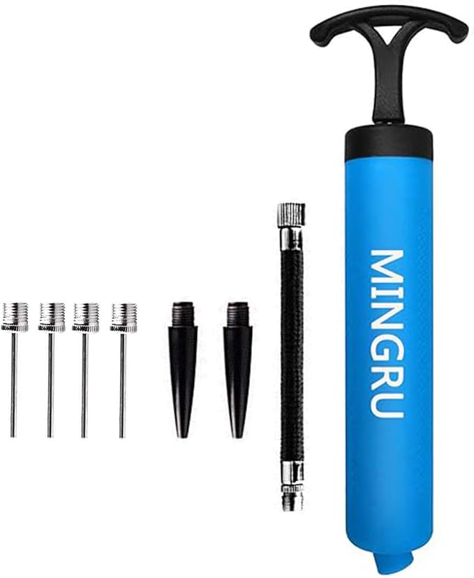 8" Ball Pump for Sports - Basketball, Soccer, Volleyball & More - Blue - 1 Pack