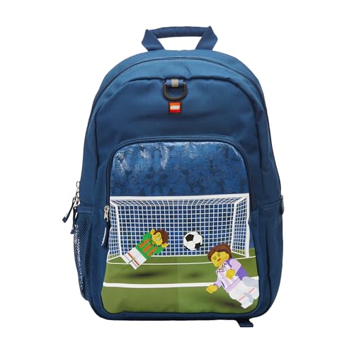 Kids City Heritage LEGO Backpack with Soccer Goal Design, Navy, One Size