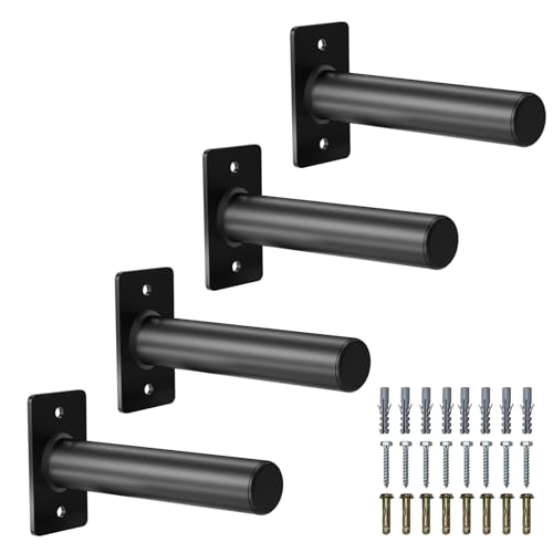 Black Vlaeng Wall Mounted Weight Plate Holder Rack 4 Pcs for 2" Olympic Weights