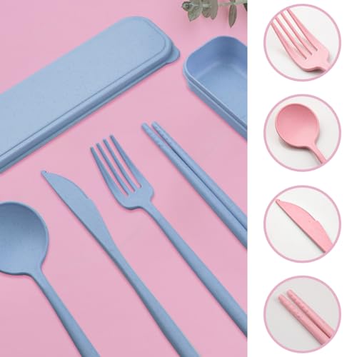 Reusable Travel Utensils Set - 4-Piece Cutlery with Case - Color 2