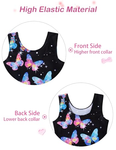 Girls Gymnastics Leotard Unitard Outfit for Ages 5-6 Years - Black