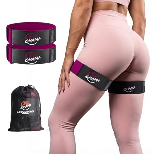LSGCHAMA Red Resistance Bands for Women Glute & Lower Body Workout - Blood Flow Restriction Exercise Equipment