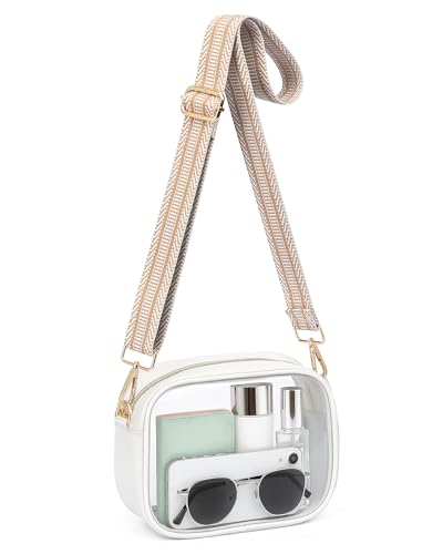 Clear Stadium Purse with Adjustable Strap | Lightweight & Water-Resistant Crossbody Bag for Events