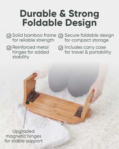 Folding Meditation Bench - Bamboo Kneeling Stool Without Pillow