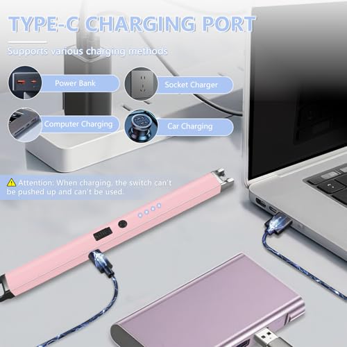 Rechargeable Electric Candle Lighter - Windproof Plasma Arc - Rose Gold